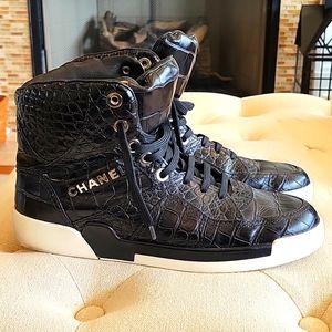 Chanel Men's Hightop leather sneakers